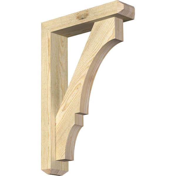 Ekena Millwork Balboa Craftsman Rough Sawn Bracket w/ Offset Brace, Douglas Fir, 4"W x 16"D x 24"H BKT0402X16X24BOA04RDF - main